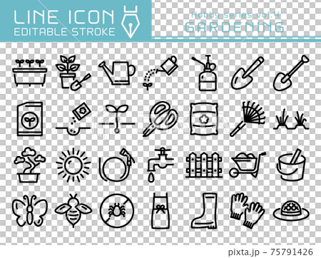 線圖標業餘愛好系列第4卷園藝園藝 75791426
