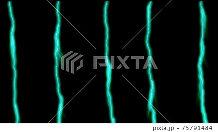 稲妻 雷 電撃 落雷 青系 Cg 背景 壁紙のイラスト素材