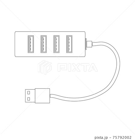 bang chef maskine Rectangular USB hub in contour design with USB...のイラスト素材 [75792002] - PIXTA