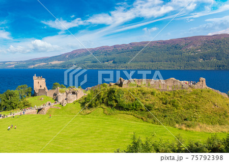 Urquhart Castle along Loch Ness lake 75792398