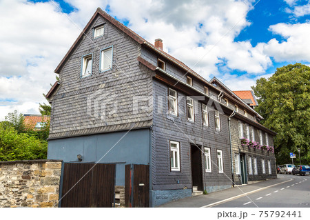 Historical street in Goslar, Germany 75792441
