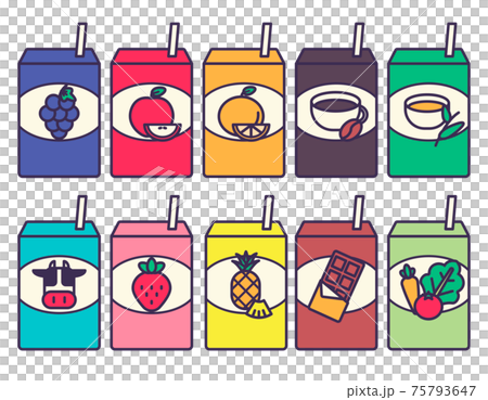 Pack juice illustration material set 75793647