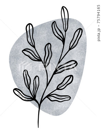 Abstract Botanical Wall Art, Abstract Leaves, boho branch botanical art for wall decoration, postcard or brochure design. Vector illustration. Abstract Botanical Wall Art, Abstract Leaves, boho branch botanical art for wall decoration, postcard or brochure design. Vector illustration. 75794165