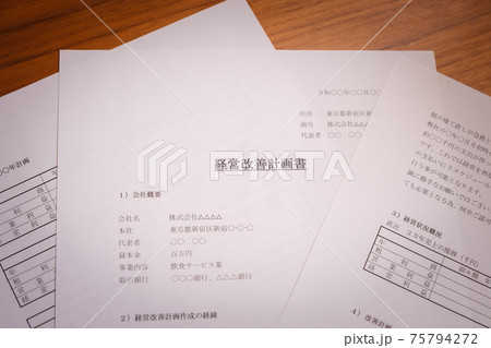 経営改善計画書　経営再建　立て直し　リストラ 75794272