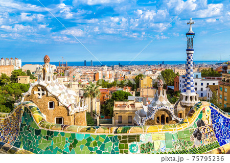 Park Guell in Barcelona, Spain Park Guell in Barcelona, Spain 75795236