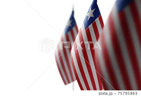 Small national flags of the Liberia on a white background Small national flags of the Liberia on a white background 75795863