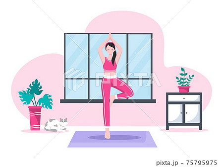 Yoga Or Meditation Practices Aim For Health のイラスト素材