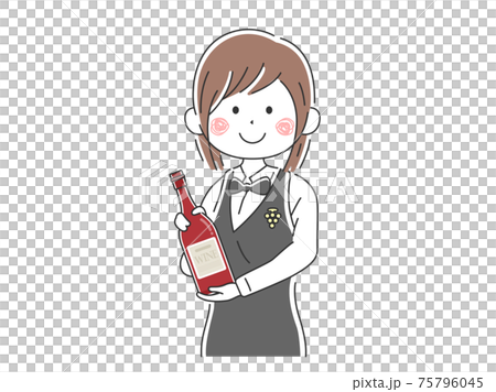 介紹酒的女侍酒師的插圖 75796045