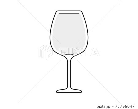 空のワイングラスのイラストのイラスト素材