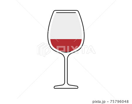 ワイングラスに入った赤ワインのイラストのイラスト素材