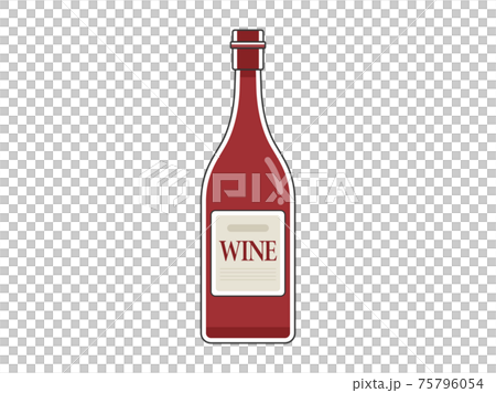 赤ワインのボトルのイラスト 75796054