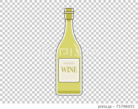 一瓶白葡萄酒的插圖 75796055