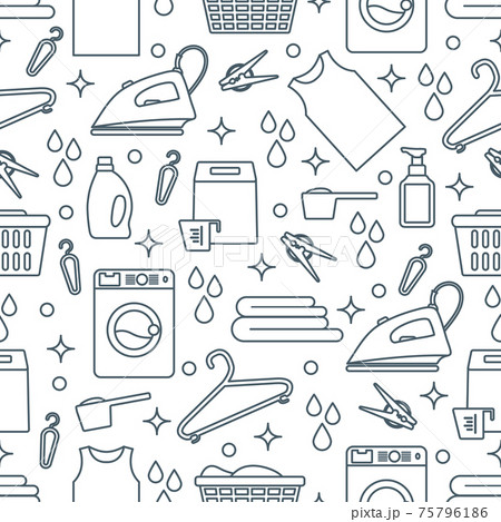 Vector Pattern Laundry Washing service Household 75796186