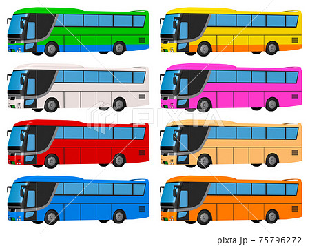 観光バス 高速バス イラスト アイコンのイラスト素材