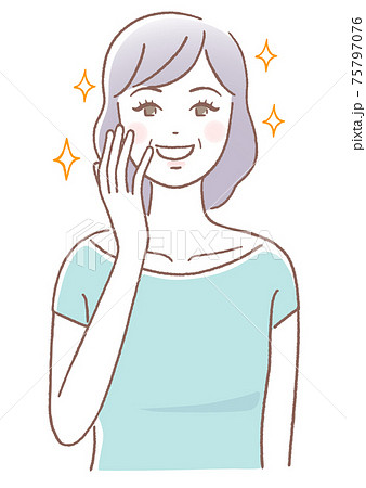 喜ぶ女性と美肌 75797076
