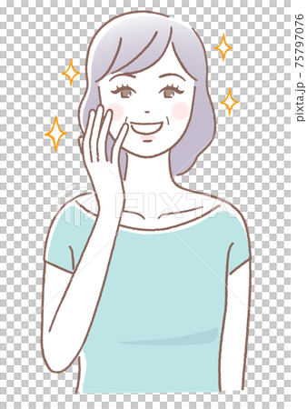 喜ぶ女性と美肌 75797076