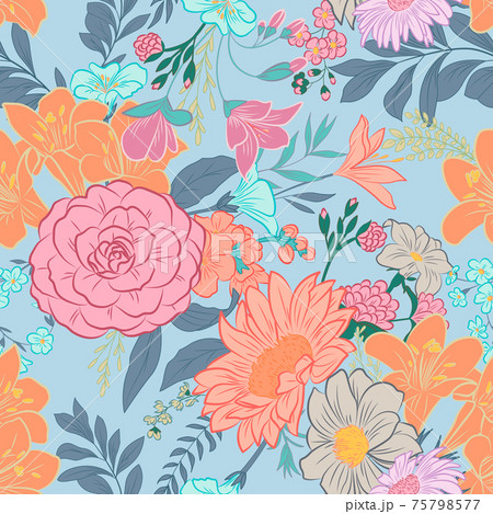 Seamless Floral Pattern in vector 75798577