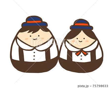 かわいい生徒 フレーム 春 手書きイラスト素材のイラスト素材