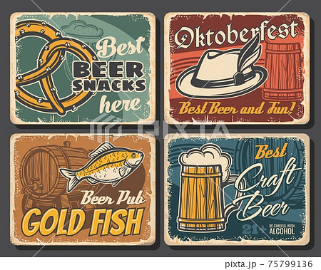 Beer alcohol drink and snack food, pub posters 75799136