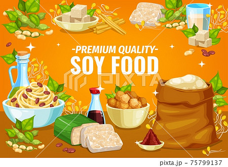 Soy food or soybean products, soya tofu and milk 75799137