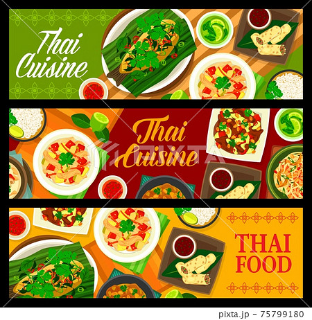 Thai cuisine food banners menu, Thailand dishes Thai cuisine food banners menu, Thailand dishes 75799180