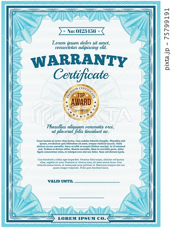 Warranty certificate guarantee diploma top quality 75799191
