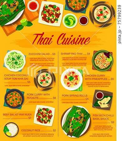 Thai cuisine food menu cover, Thailand Asian dish 75799239