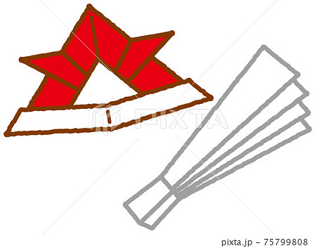 折り紙のカブトとハリセン 75799808