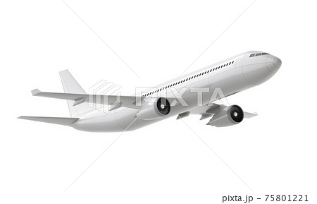 3d plane take off isolated on white background. 3d rendering 75801221