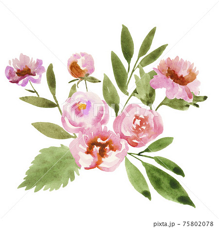 ピンクの花のブーケのイラスト素材 [75802078] - PIXTA