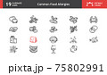 Common allergen food icons. Handmade and editable stroke. 75802991