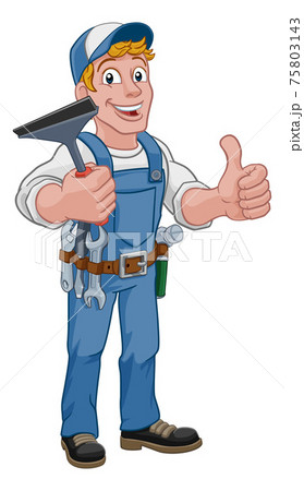 Cartoon Window Cleaning Squeegee Car Wash Cleaner 75803143