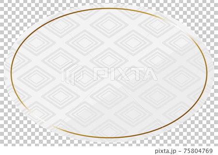 橢圓形鏡框,白色和金色,整個表面都有嵌套的菱形圖案 橢圓形鏡框,白色和金色,整個表面都有嵌套的菱形圖案 75804769