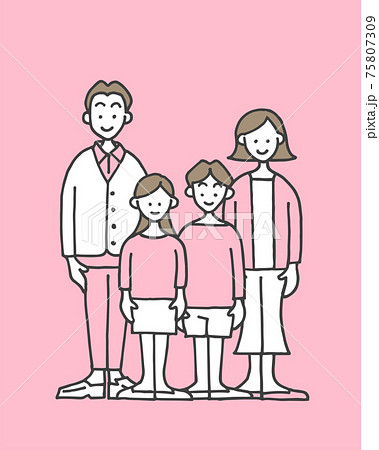 家族、親子の全身イラスト 75807309