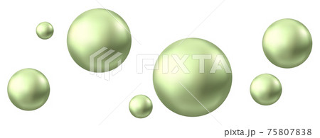 Green glossy sphere isolated on white background. 75807838