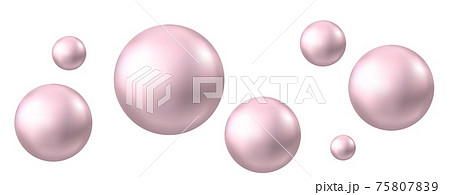 Air pink bubbles isolated on white  background. 75807839