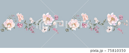 透明水彩 水彩画 花 75810350