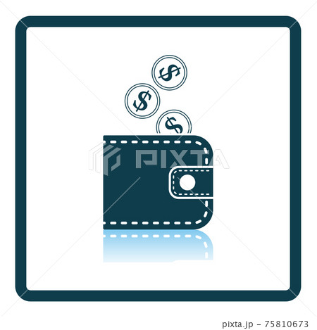 Golden Coins Fall In Purse Icon Golden Coins Fall In Purse Icon 75810673