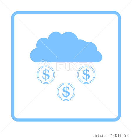 Coins Falling From Cloud Icon 75811152
