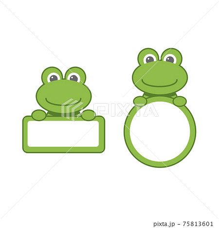 Baby animal banner. frog. Cartoon label. Baby animal banner. frog. Cartoon label. 75813601