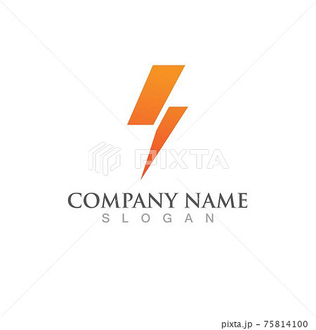 Thunderbolt logo vector icon Thunderbolt logo vector icon 75814100