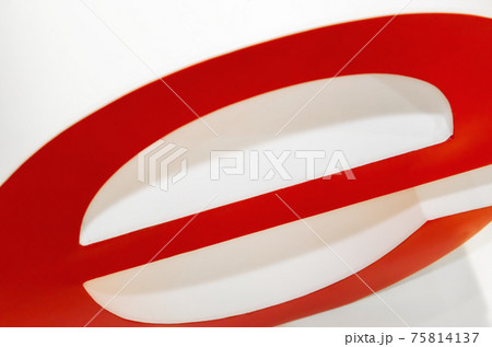 red letter e on white background red letter e on white background 75814137