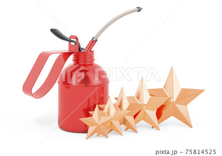 Customer rating of oil can. 3D rendering 75814525
