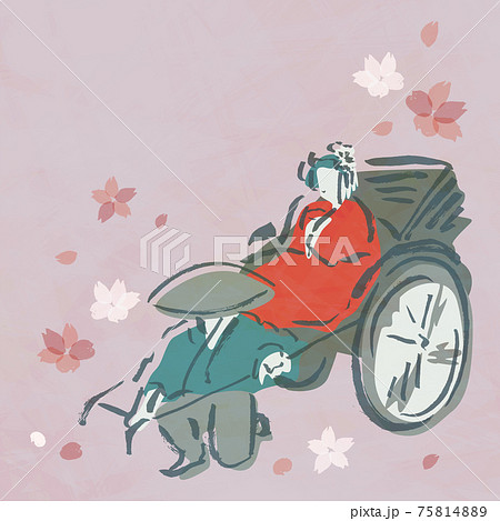 人力車のベクターイラストのイラスト素材