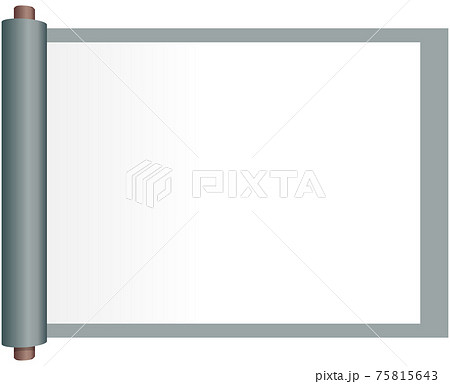 シンプルな巻物のフレーム 横 ベクターイラスト背景透明のイラスト素材