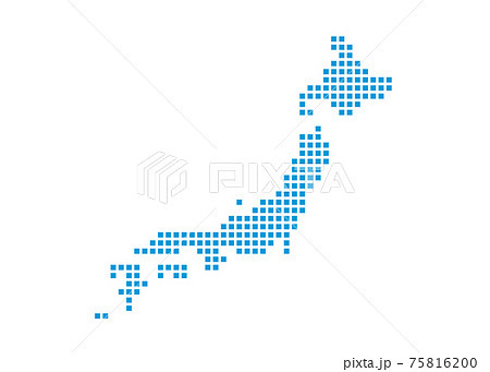 日本地図 簡略ドットイラスト IT、デジタルイメージ(白背景) 日本地図 簡略ドットイラスト IT、デジタルイメージ(白背景) 75816200