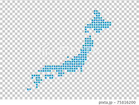 日本地図 簡略ドットイラスト IT、デジタルイメージ(白背景) 日本地図 簡略ドットイラスト IT、デジタルイメージ(白背景) 75816200