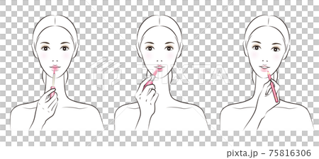 Illustration of a woman doing makeup Illustration of a woman doing makeup 75816306