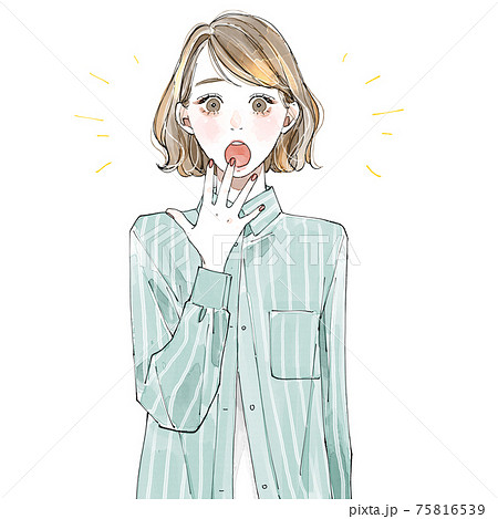 驚く女性 75816539