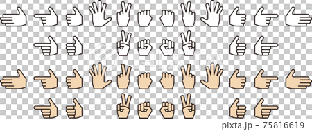 Hand icon variation set (line type) Hand icon variation set (line type) 75816619
